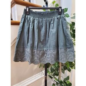 14th & Union Women's Gray 100% Cotton Comfort Waist A-Line Skirts Size Small